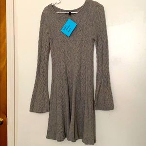 Hoshi Heather Grey Wool Sweater Dress